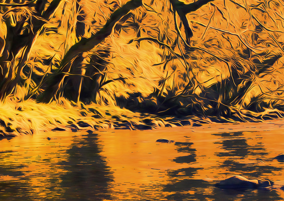 River Cothi. Digital Oil paint