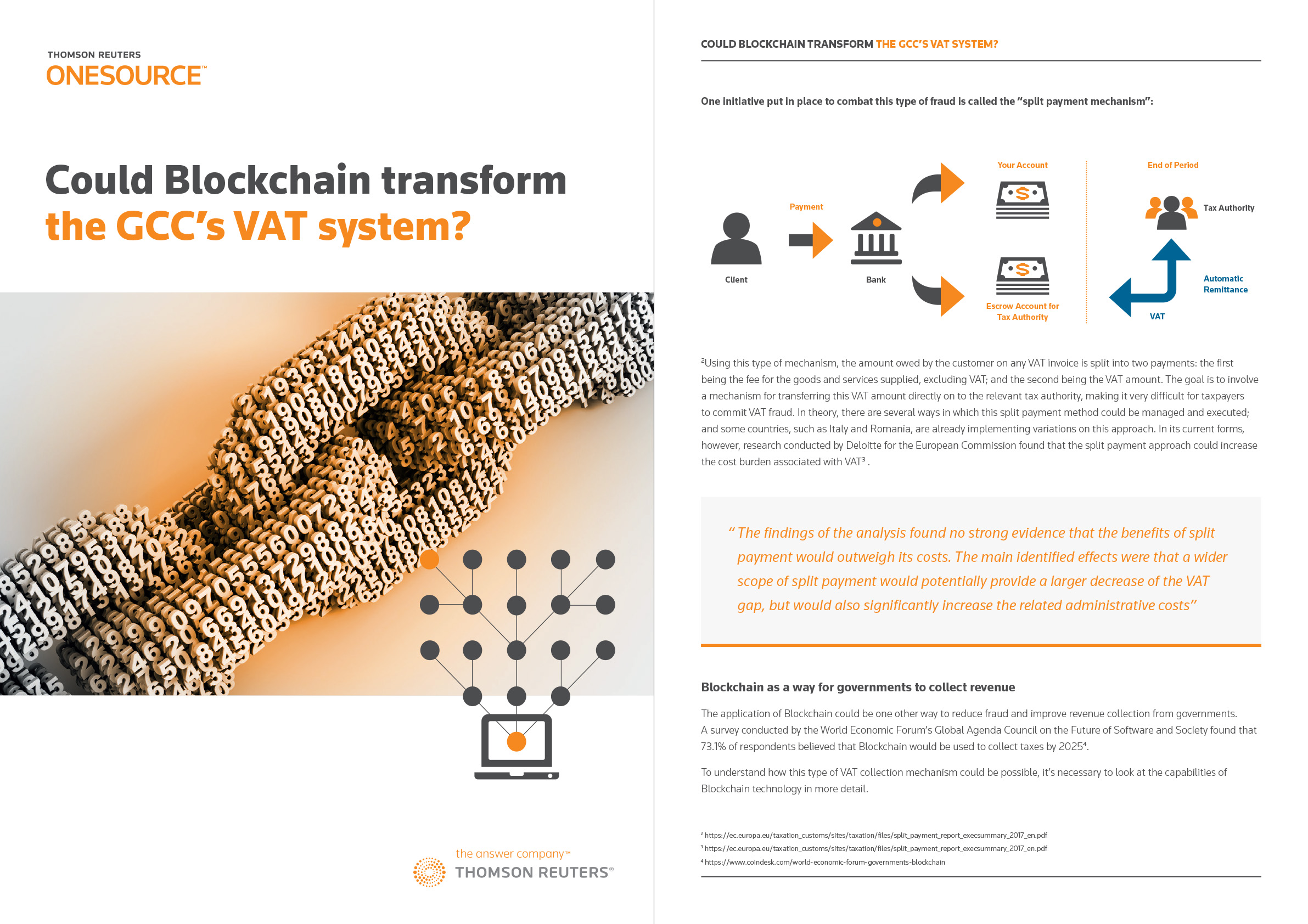 Design and layout with graphics to aid communication. For Thomson Reuters Onesource.