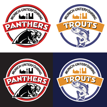 Logo Design showing Visuals for sports badge logos