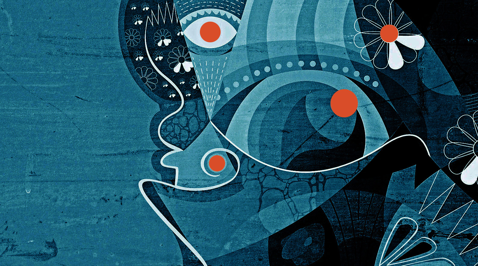 Stylised image of butterfly in a summer meadow