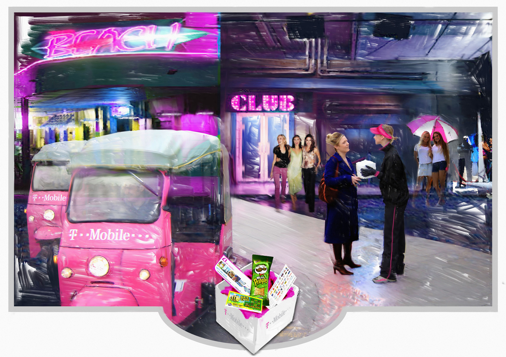 TMobile tuktuk on the street